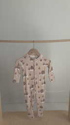 Gingerbread Small Ribbed Zip Romper