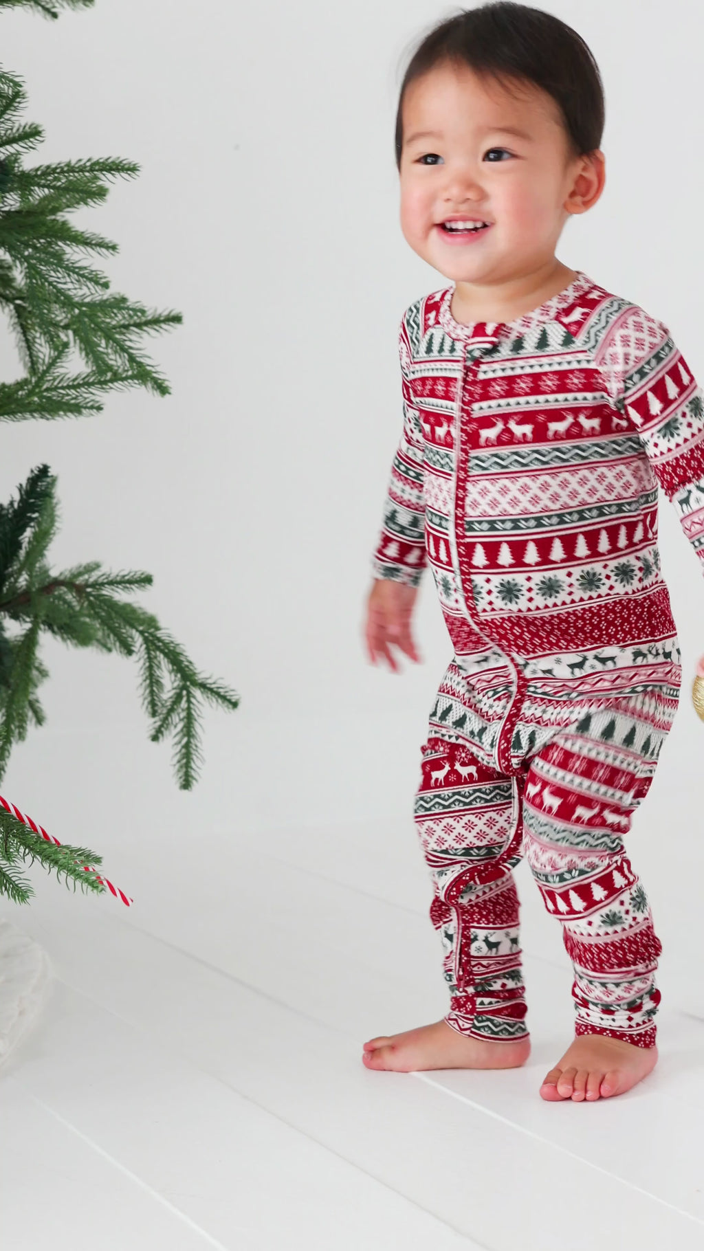 Christmas Sweater Stripe Small Ribbed Zip Romper