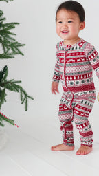 Christmas Sweater Stripe Small Ribbed Zip Romper