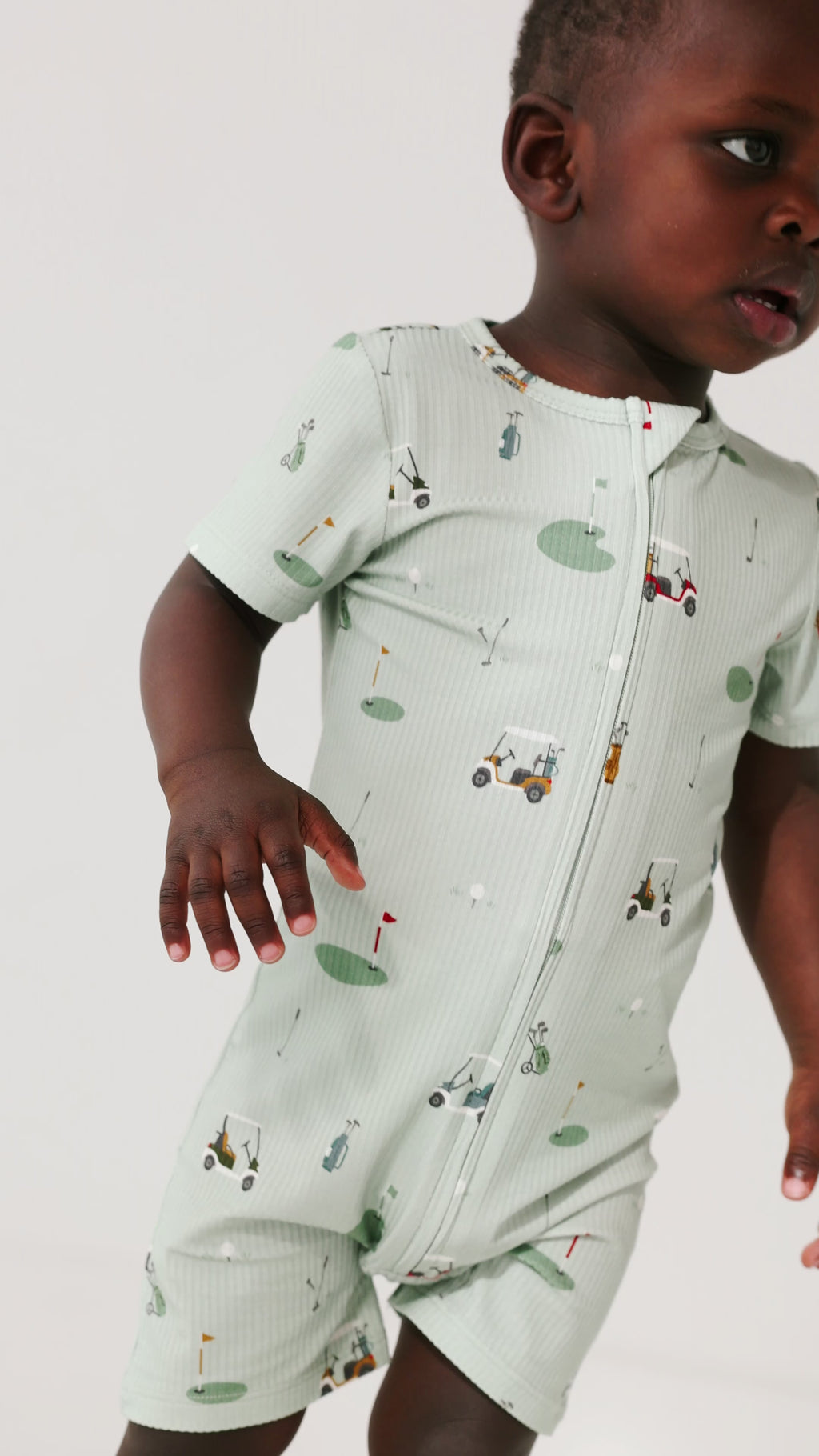Golf Small Ribbed Summer Zip Romper