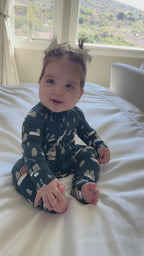 Snowy Village Small Ribbed Zip Romper