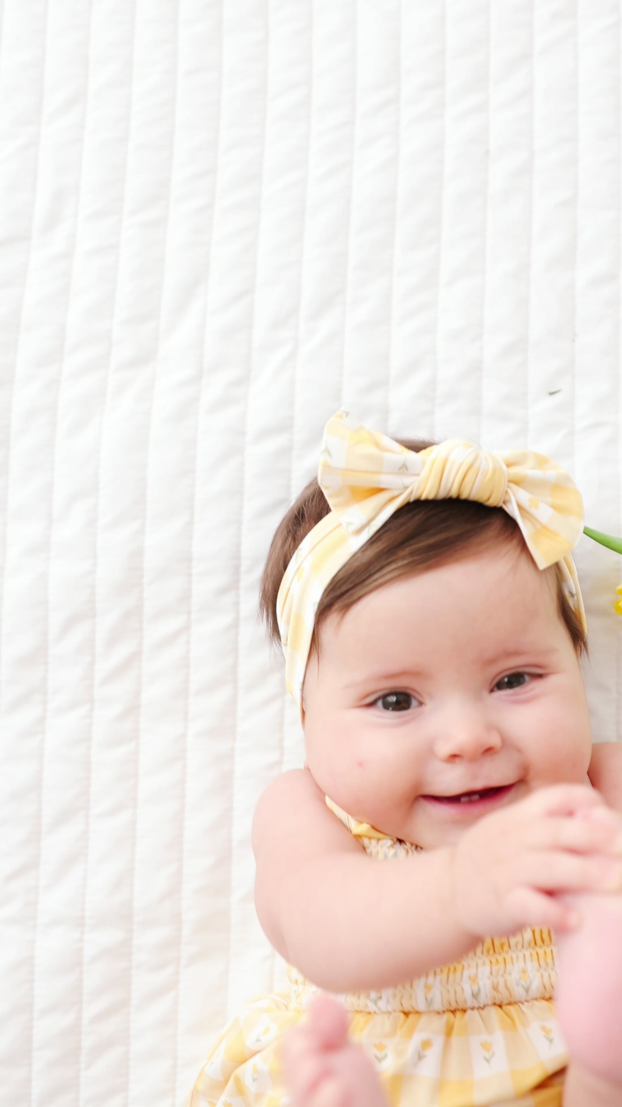 Yellow Gingham Tulip Ruffle Romper