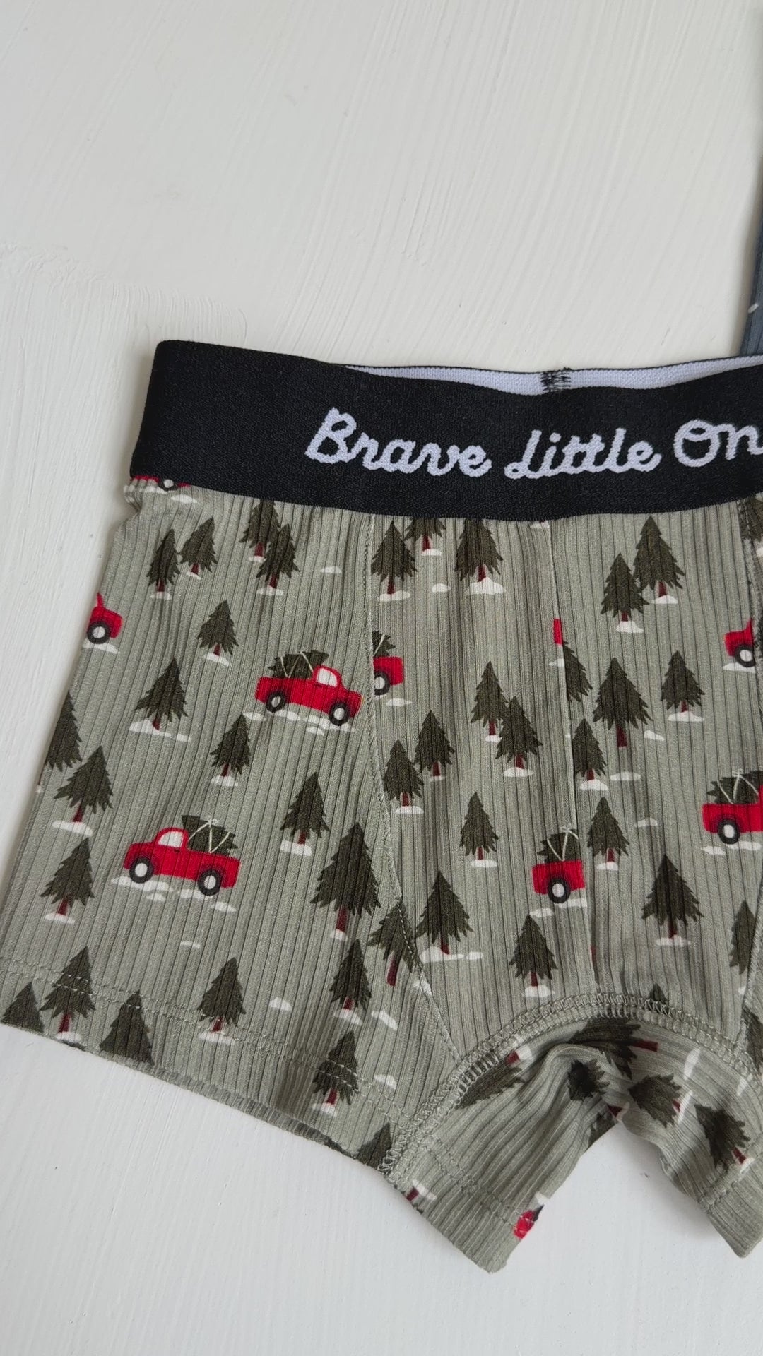 Checkered Christmas Trees, Red Christmas Trucks and Christmas Trains Boxer Brief 3 pack