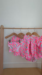 Neon Little Blooms One-Piece Bathing Suit