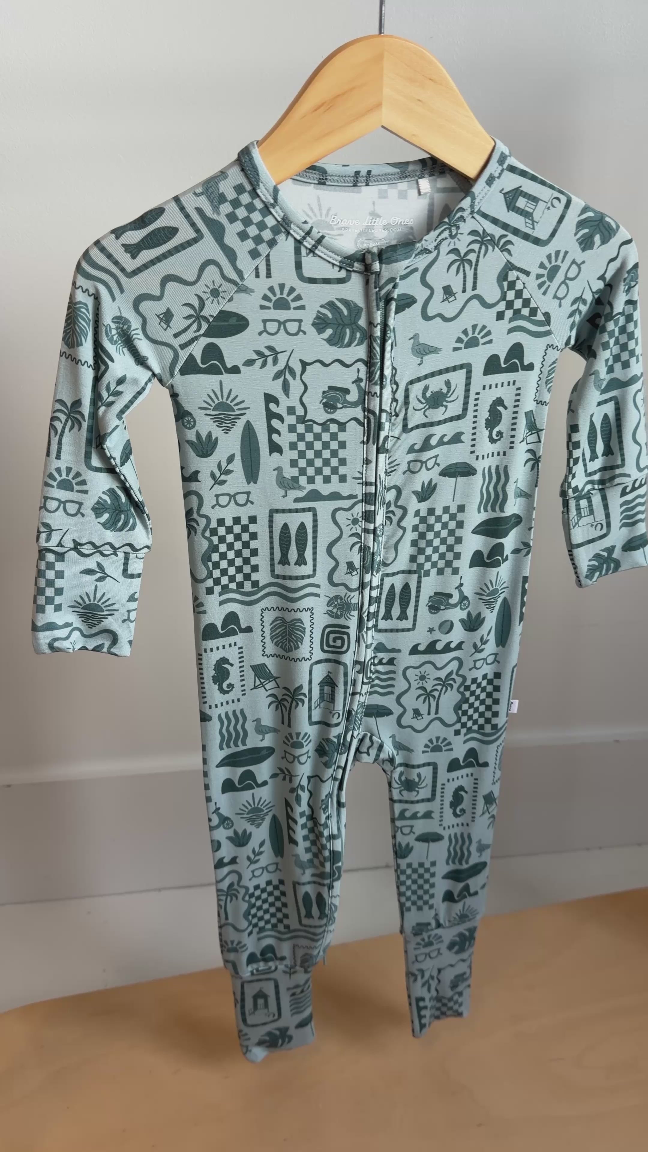 Summer Block Blue Zip Romper