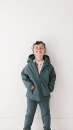 Dark Steel Blue Bamboo French Terry Joggers