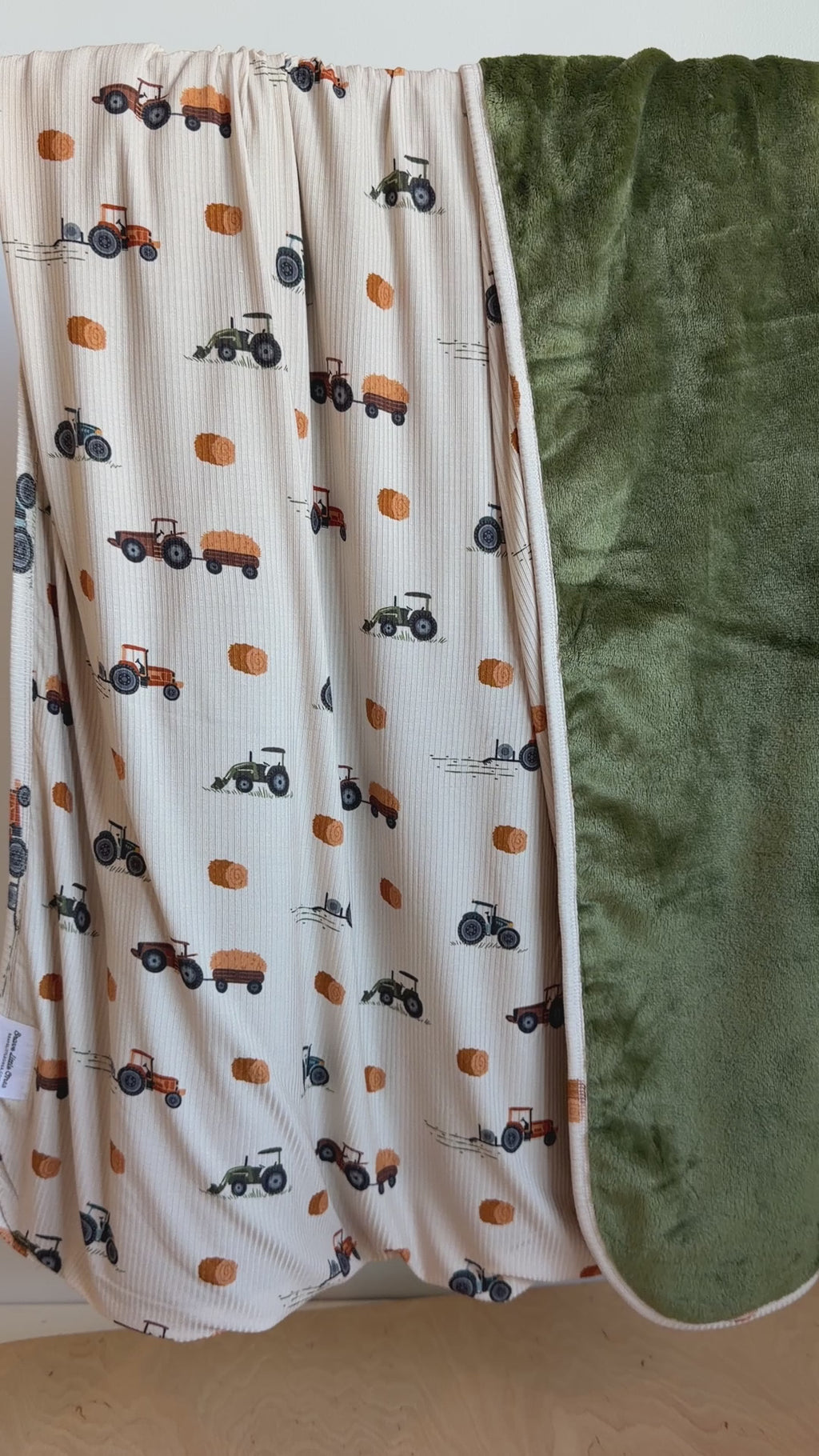 Tractors Small Ribbed Toddler Blanket