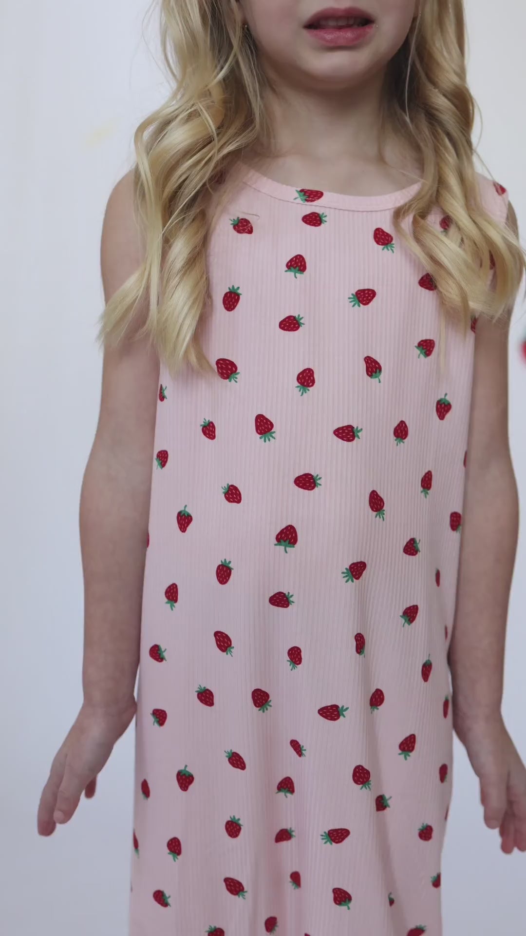 Strawberries Small Ribbed Harem Romper