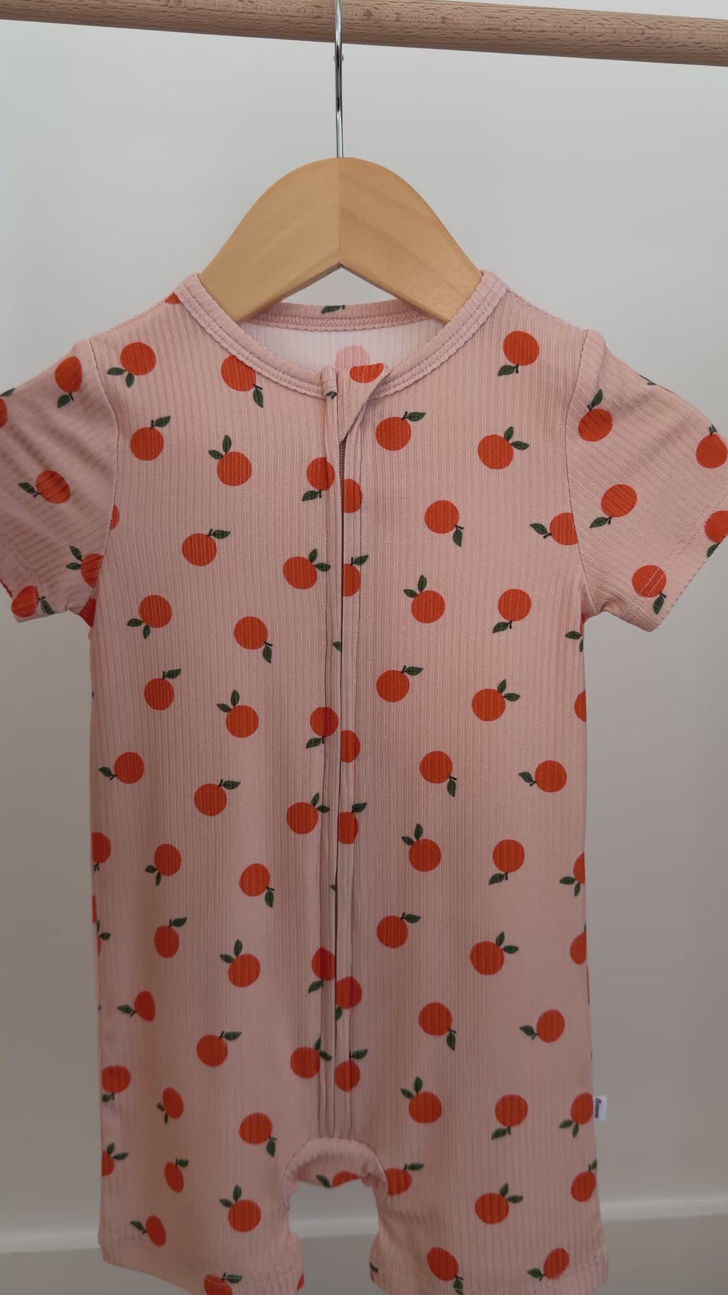 Oranges Small Ribbed Summer Zip Romper