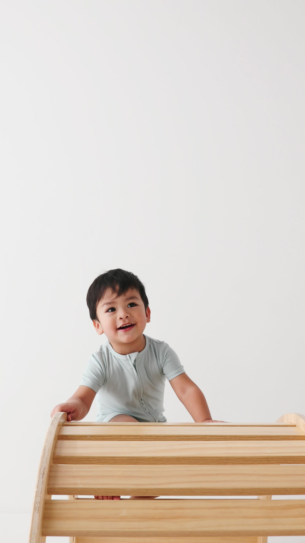 Harbor Blue Small Ribbed Summer Zip Romper