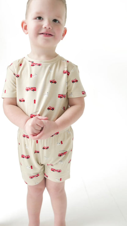 Firetrucks Shorts Two-Piece Set