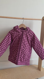 Deep Plum Gingham Puffer Jacket