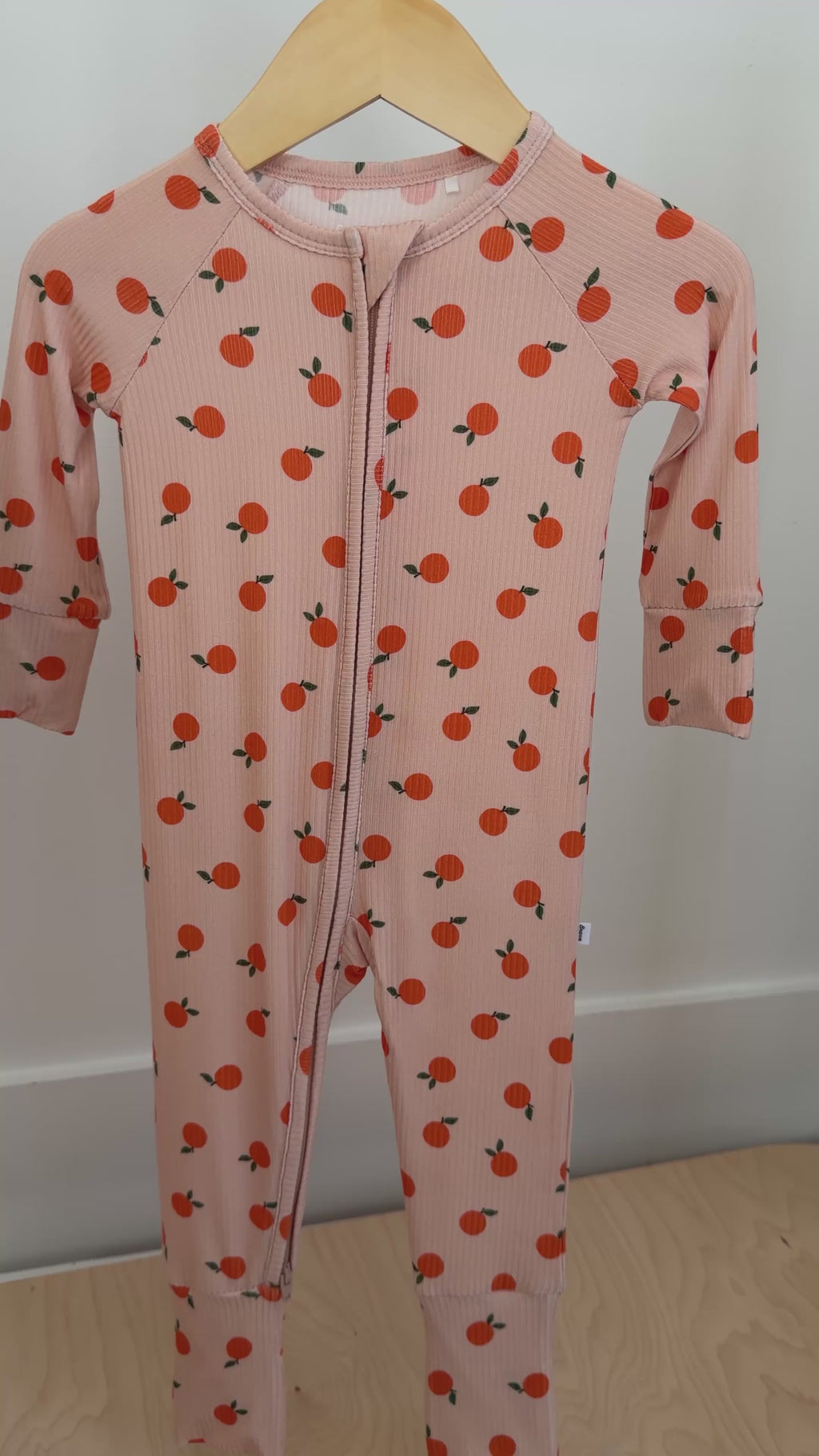 Oranges Small Ribbed Zip Romper