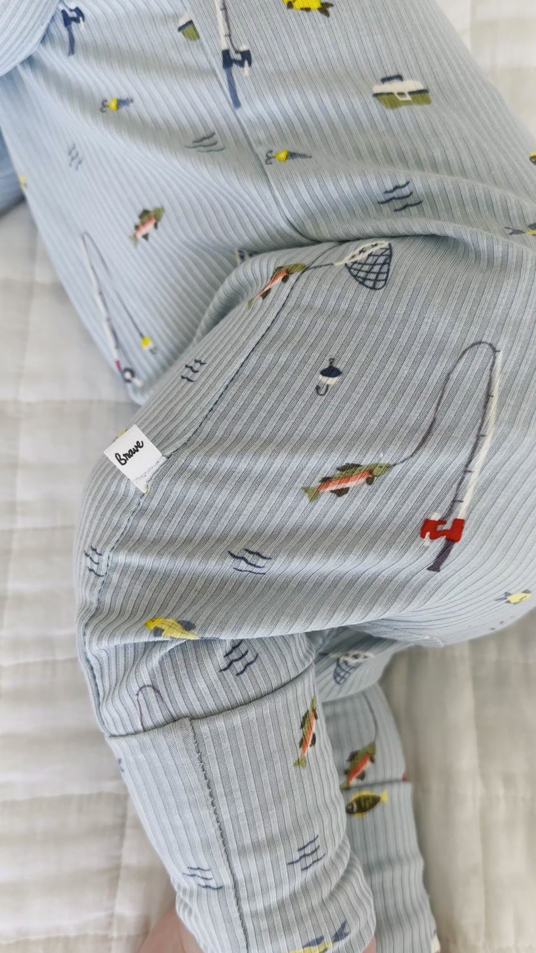 Gone Fishing Small Ribbed Zip Romper