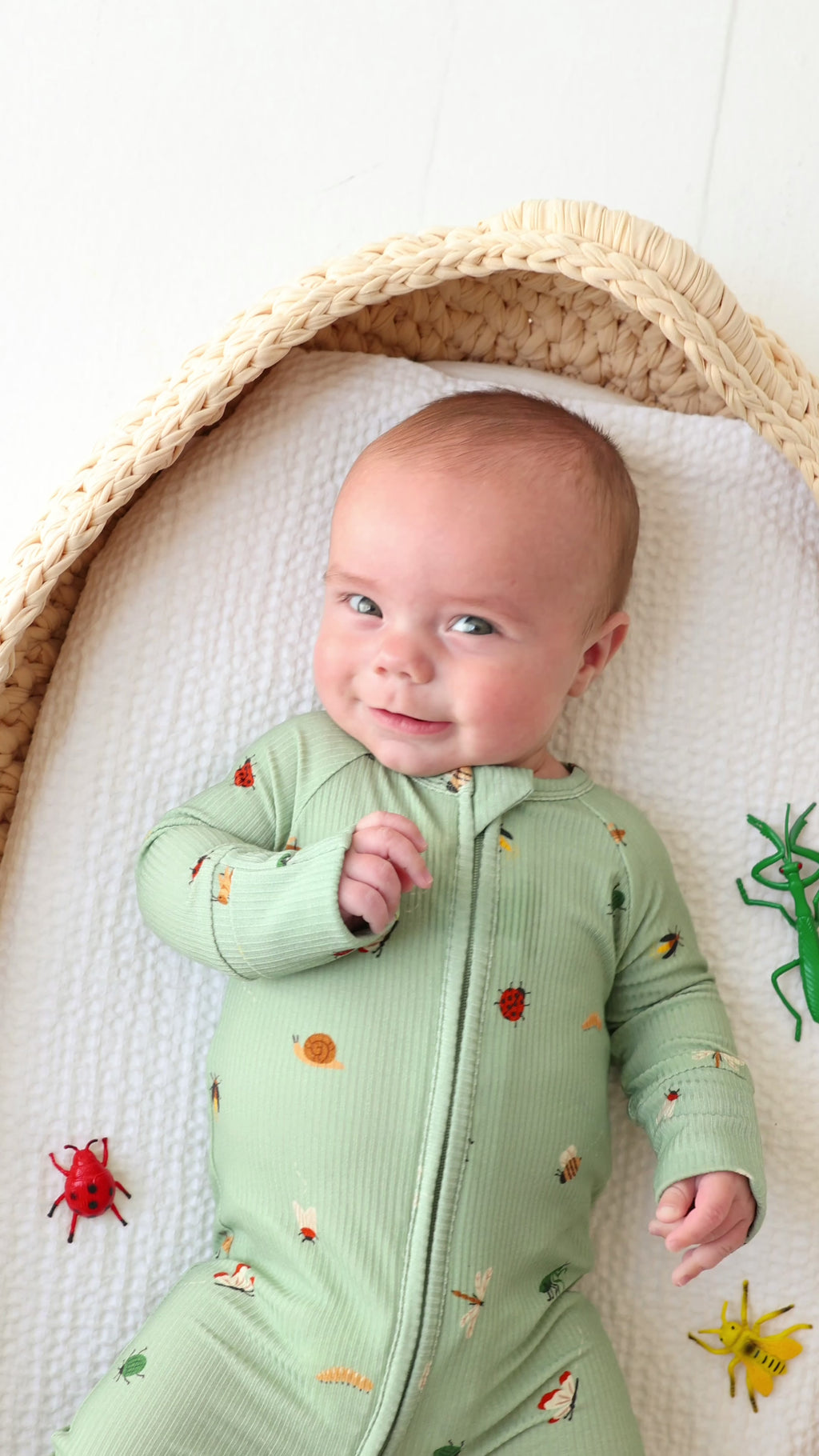 Backyard Bugs Small Ribbed Zip Romper
