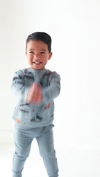 Slate Blue Construction Bamboo French Terry Pullover