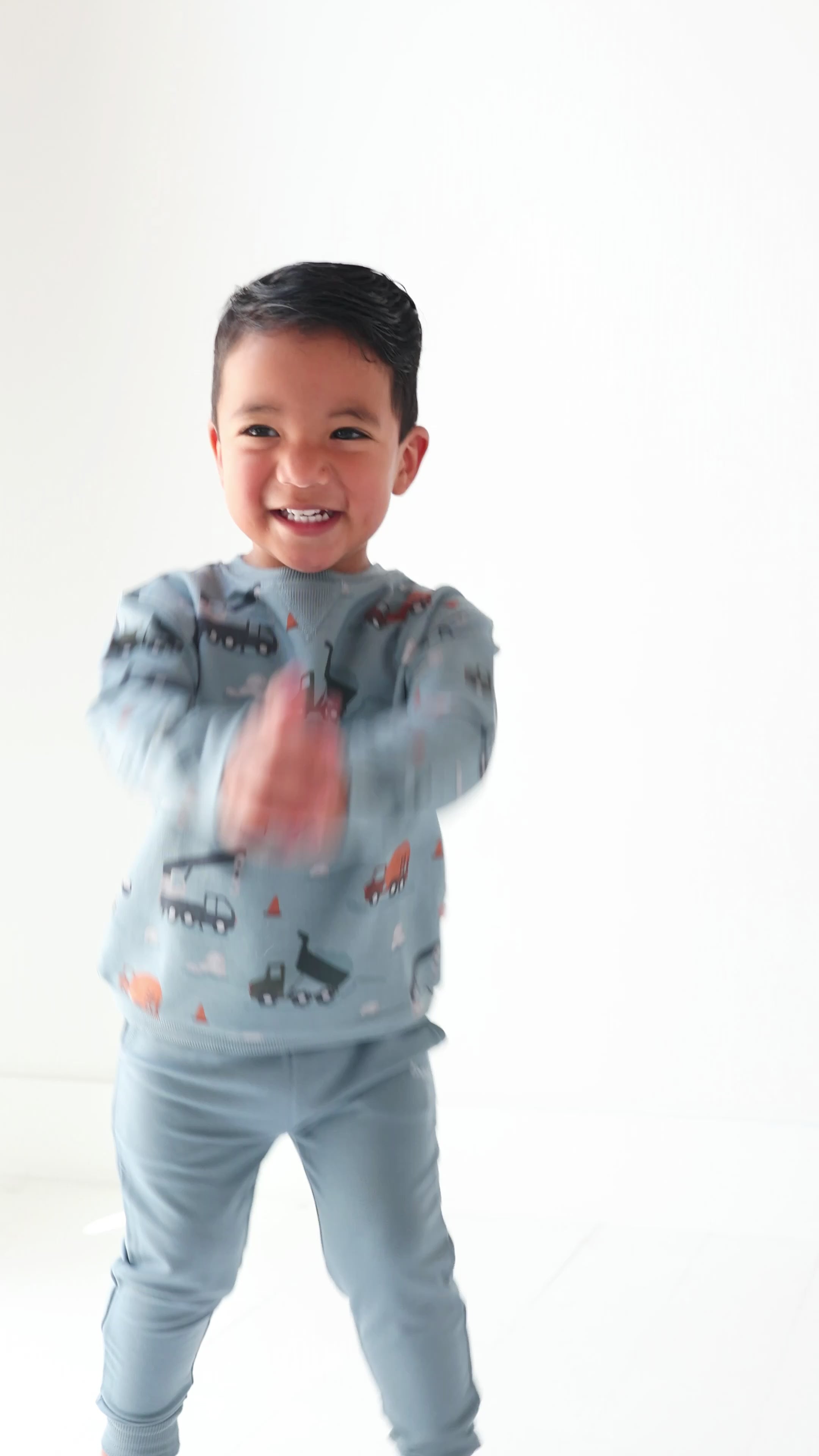 Slate Blue Construction Bamboo French Terry Pullover