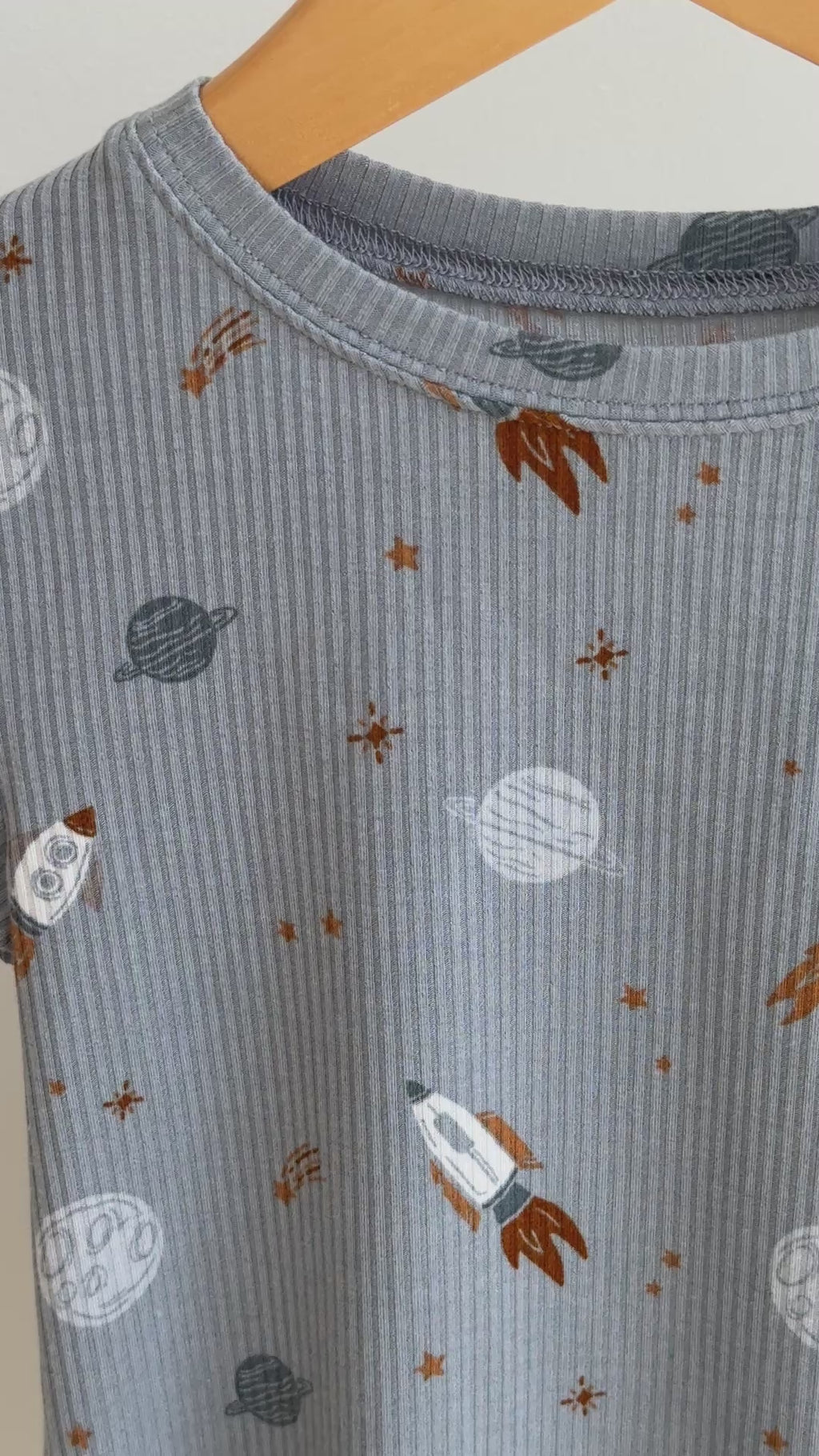 Space Explorers Small Ribbed Shorts Two-Piece Set