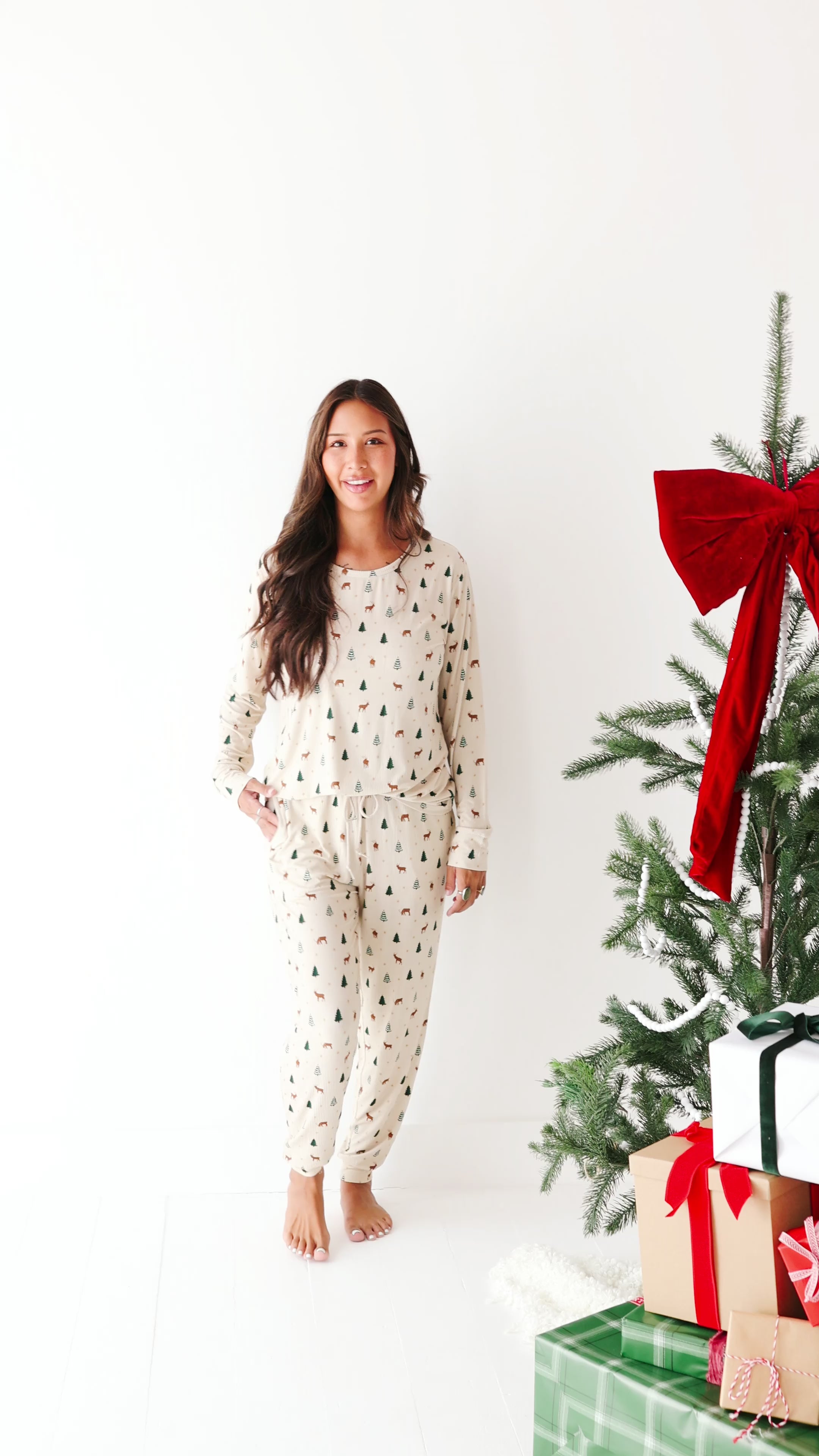 Reindeer Forest Small Ribbed Women's Matching Set