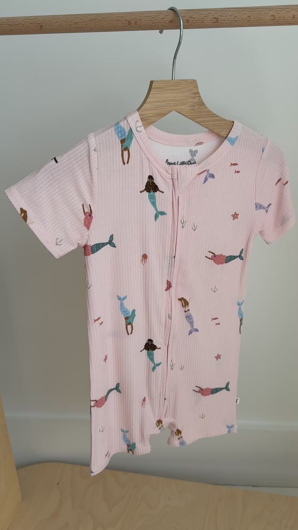 Mermaids Small Ribbed Summer Zip Romper