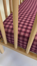 Plum Gingham Crib Sheet