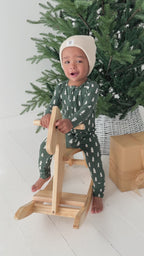 Christmas Trees Small Ribbed Zip Romper