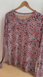 Fall Blooms Small Ribbed Women's Long Sleeve Top