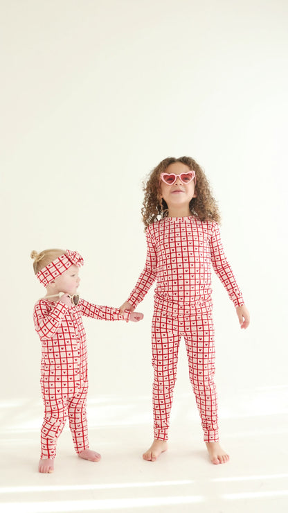 Be Mine Gingham Small Ribbed Two-Piece Set