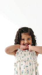 Morning Meadow Small Ribbed Flutter Sleeve Dress