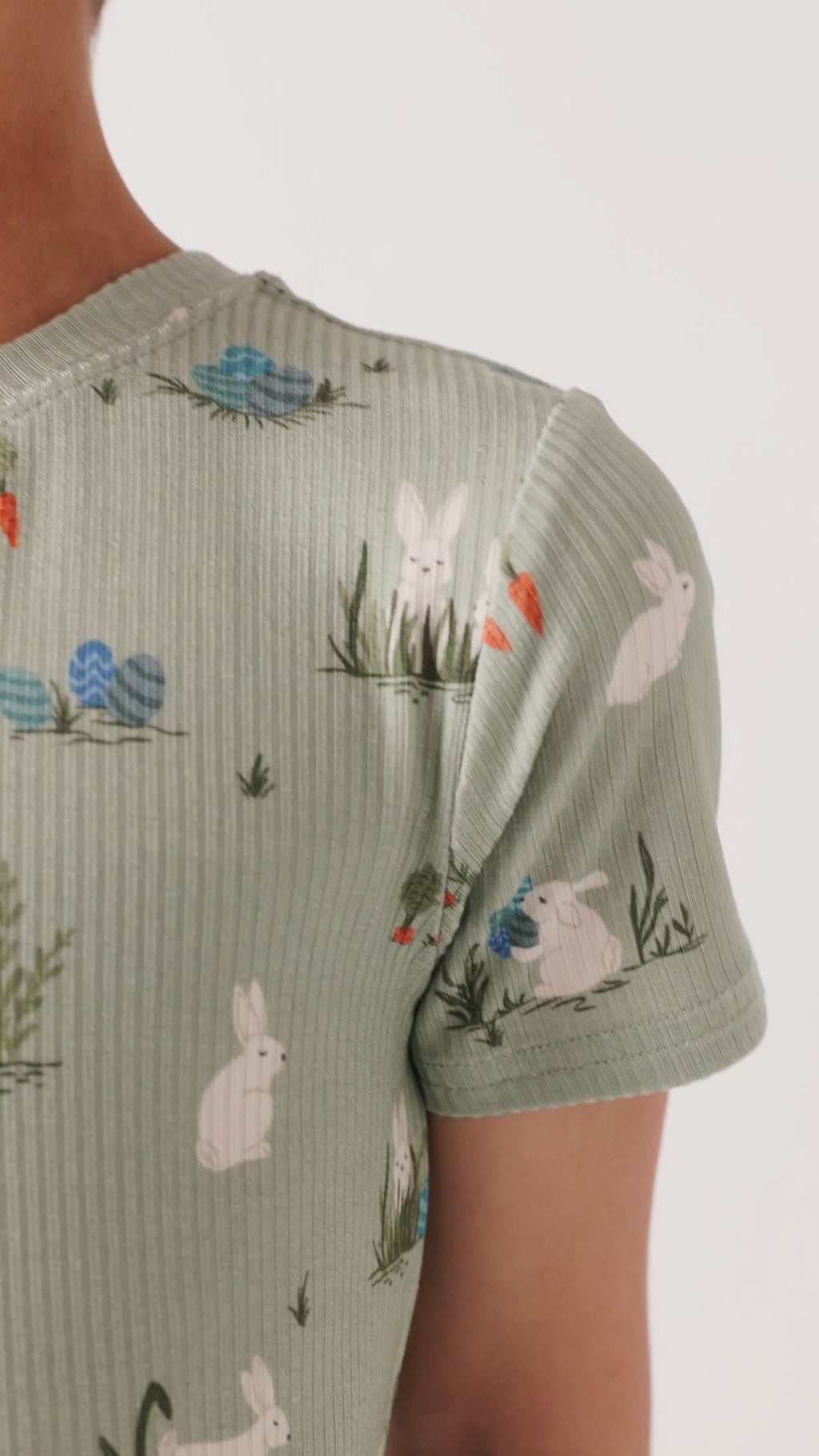 Sage Bunnies Small Ribbed Shorts Two-Piece Set