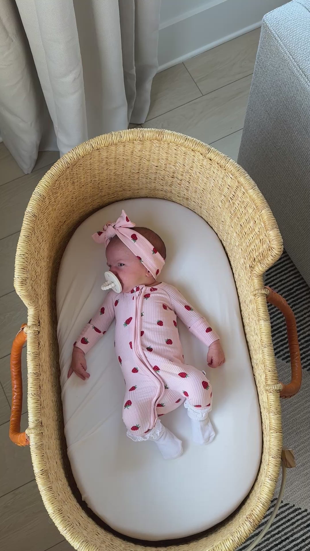 Strawberries Small Ribbed Zip Romper