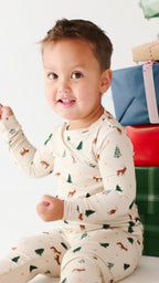 Reindeer Forest Small Ribbed Two-Piece Set