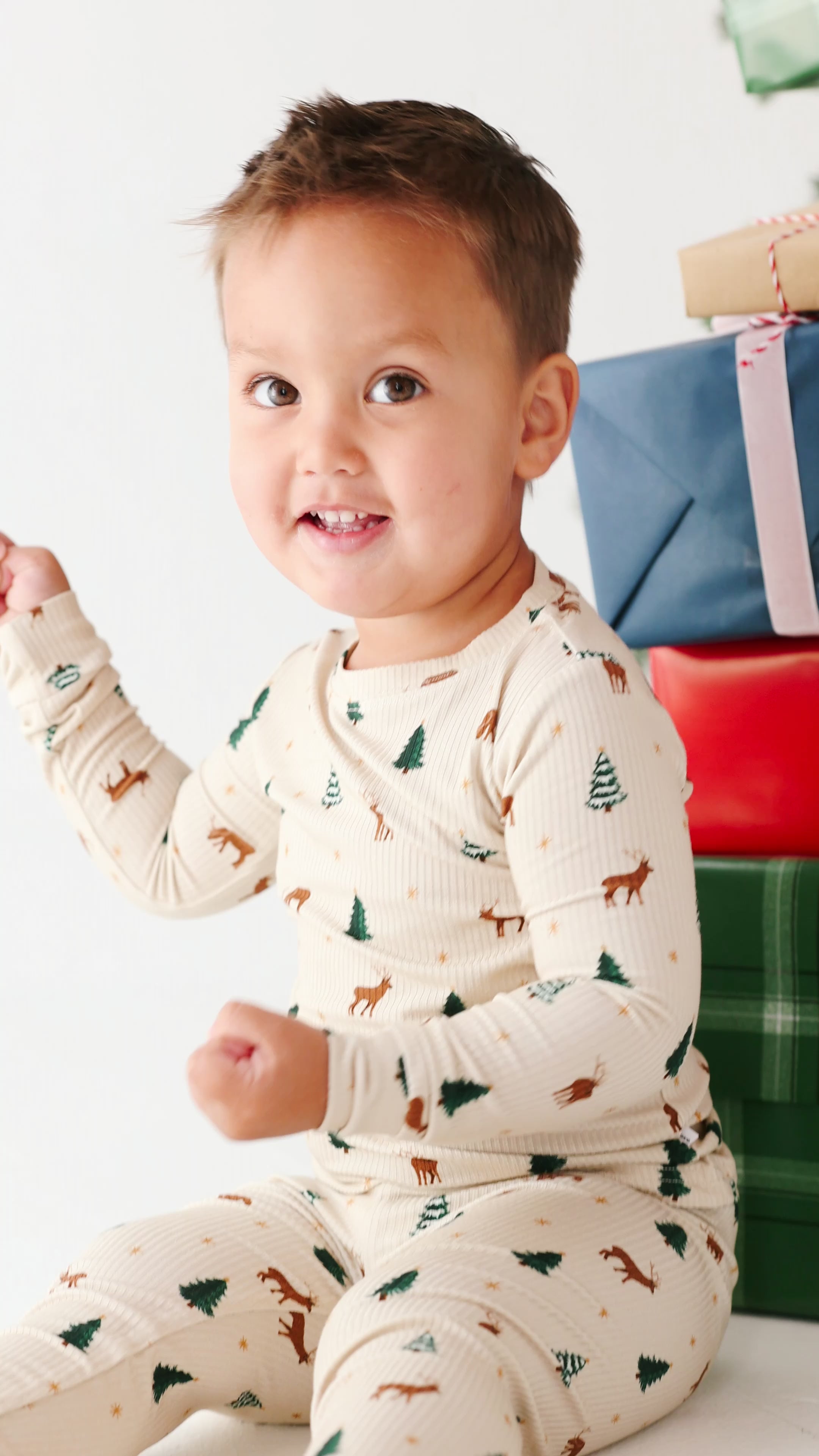 Reindeer Forest Small Ribbed Two-Piece Set