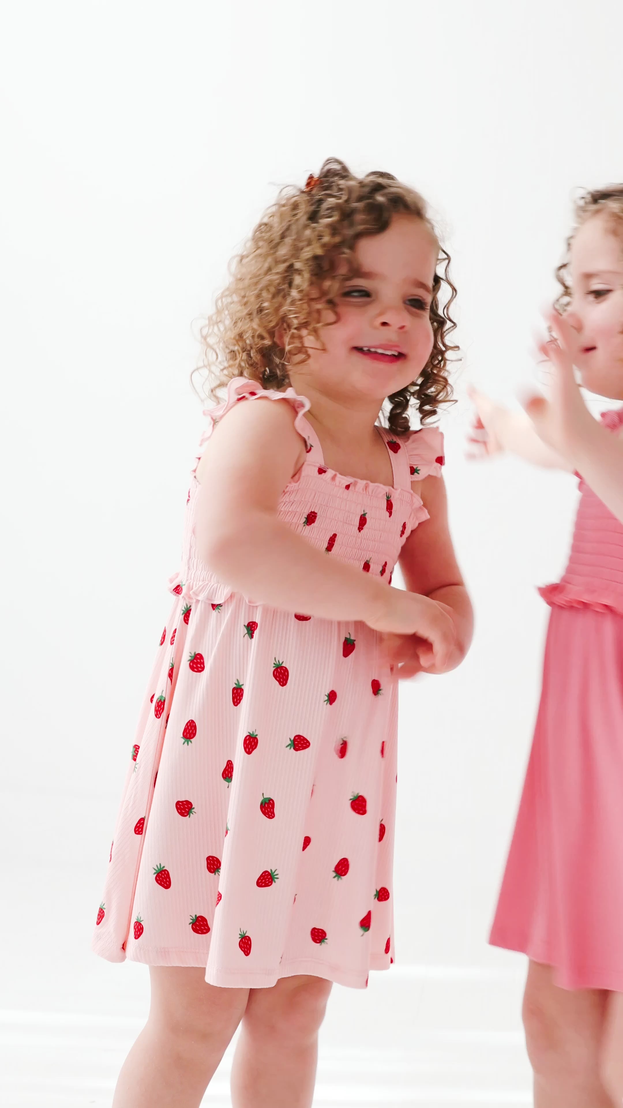 Strawberries Small Ribbed Flutter Sleeve Dress