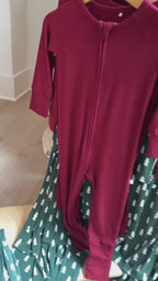 Maroon Small Ribbed Zip Romper