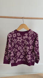Deep Plum Floral Bamboo French Terry Pullover & Jogger Set