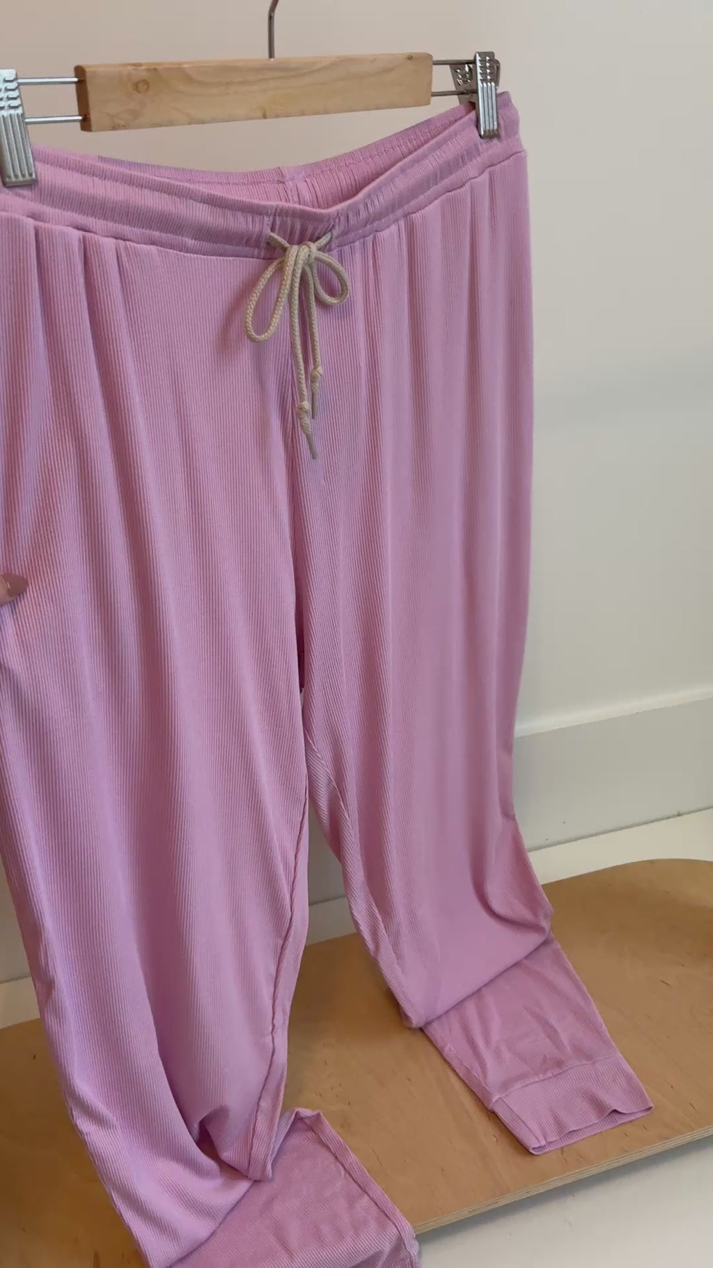 Lilac Mist Small Ribbed Women's Short Sleeve & Pants Matching Set