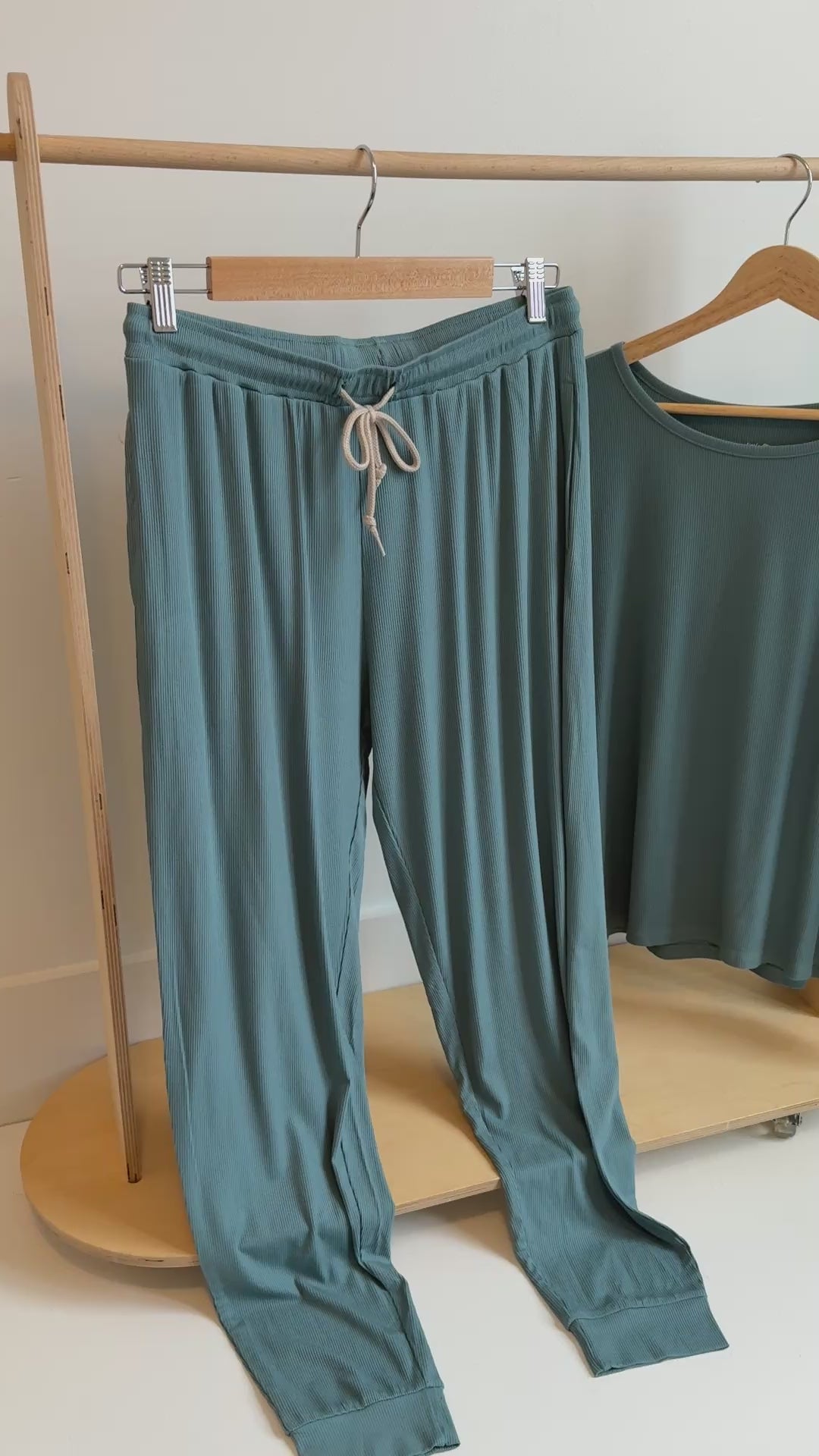 Glacier Blue Small Ribbed Women's Pants