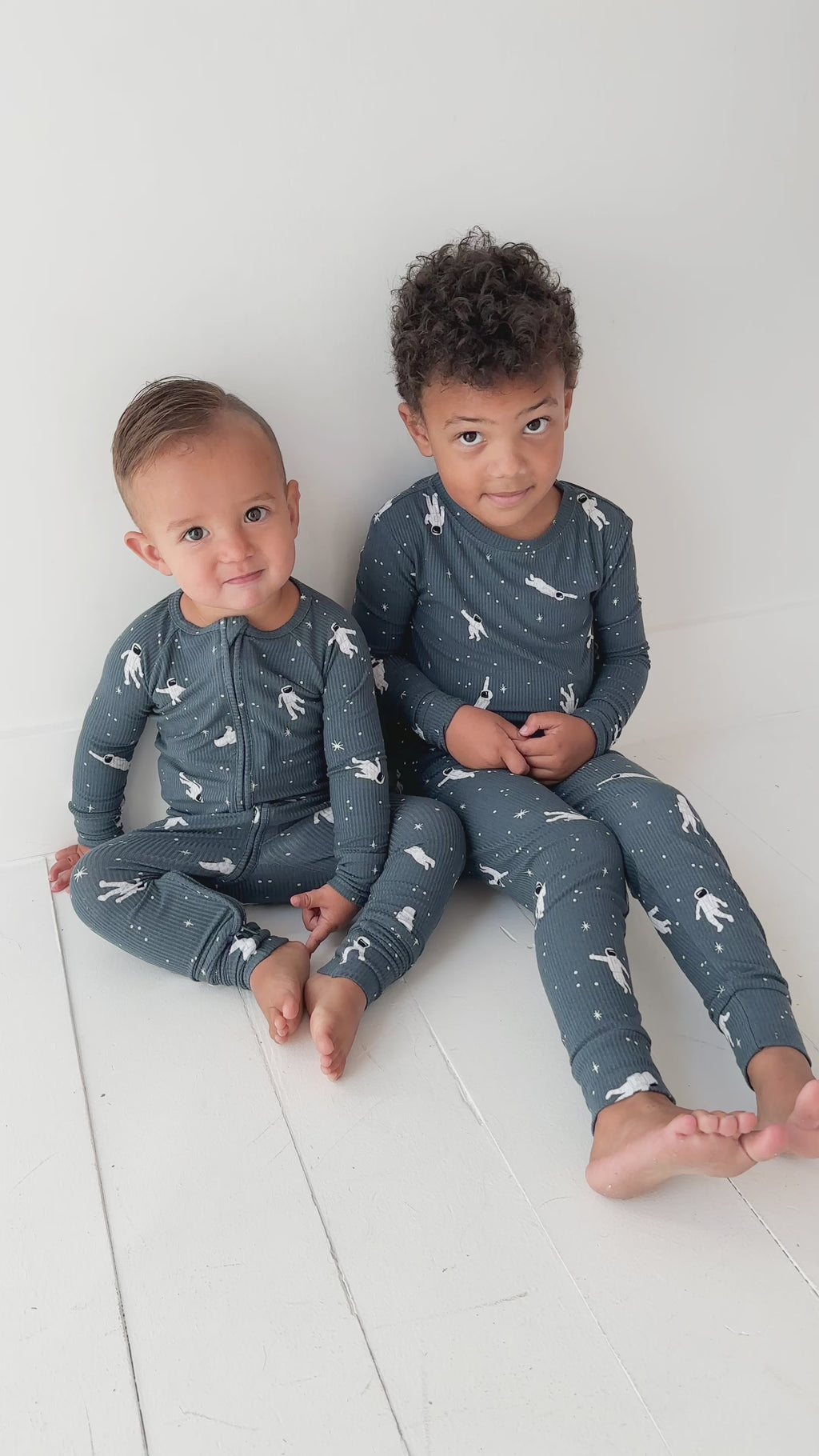 Astronauts Small Ribbed Zip Romper