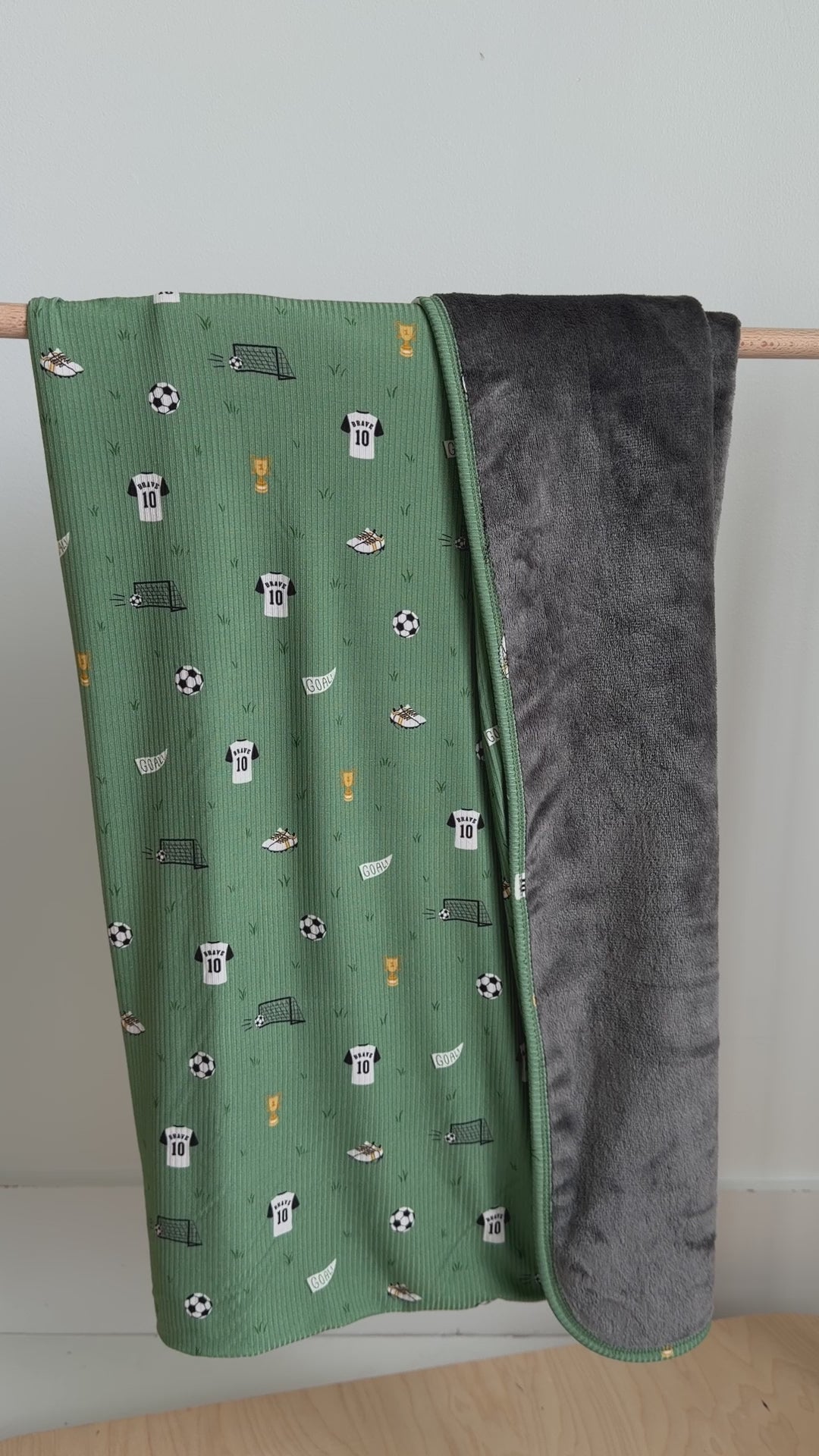 Soccer Small Ribbed Toddler Blanket