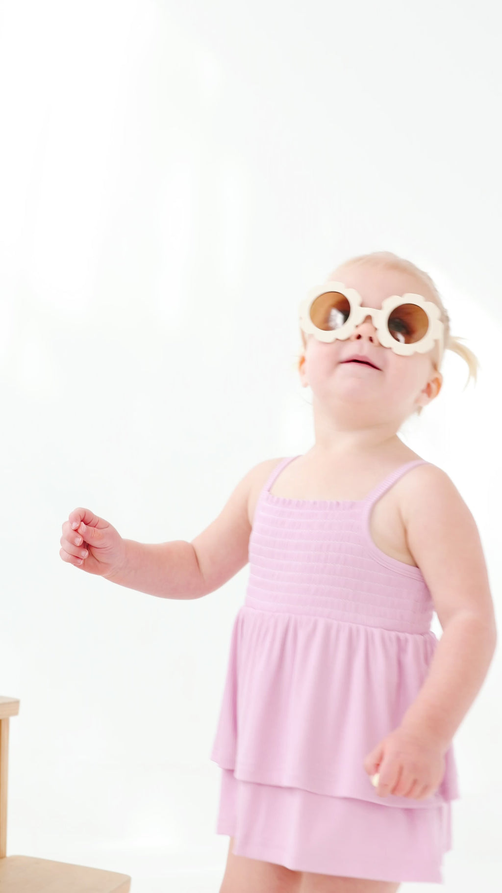 Lilac Mist Small Ribbed Ruffle Romper