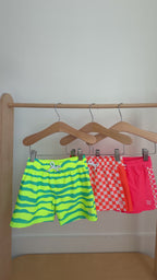 Neon Yellow Tides Swim Trunks