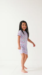 Lilac Daisies Small Ribbed Shorts Two-Piece Set