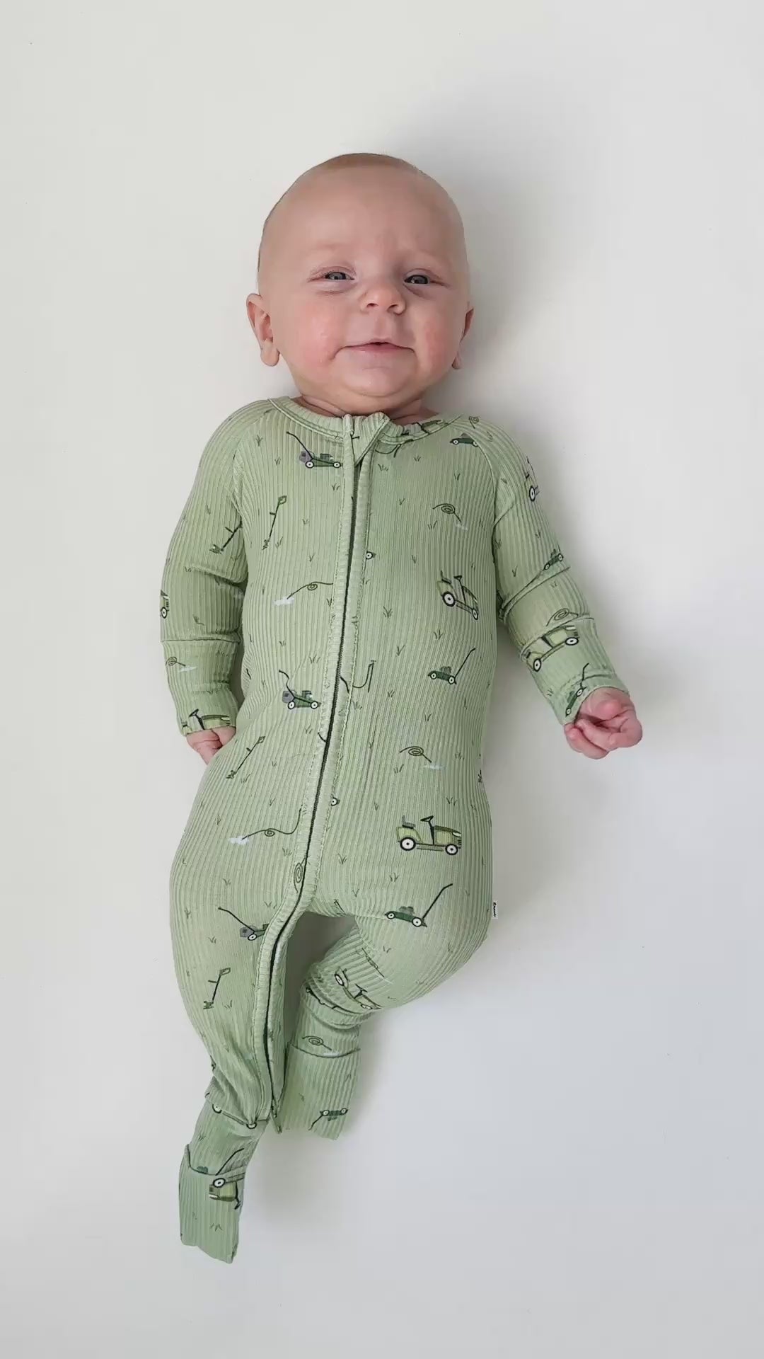 Lawn Mowers Small Ribbed Zip Romper