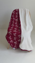 Coquette Bows Red Small Ribbed Youth Blanket