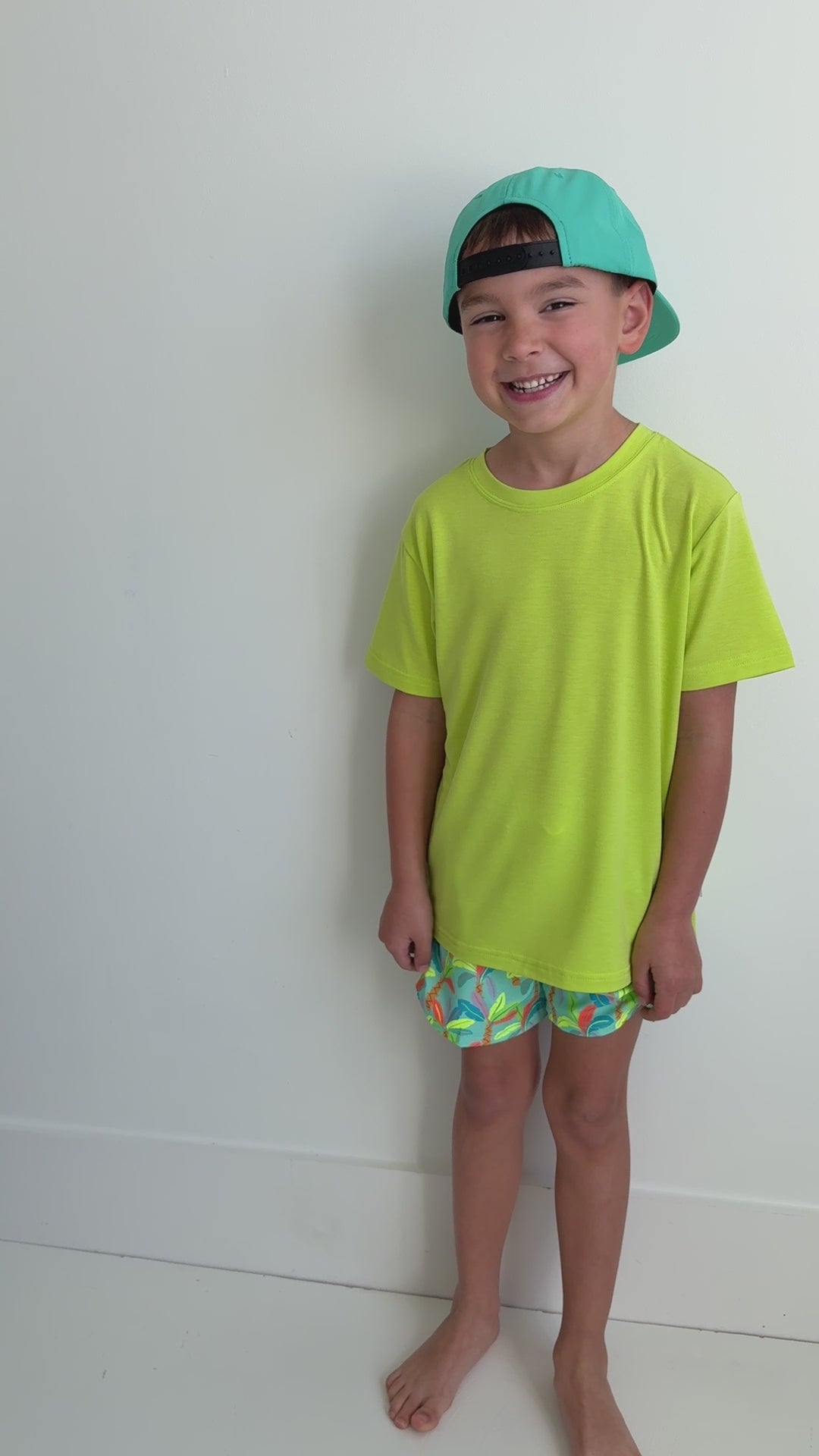 Neon Palm Trees Swim Trunks