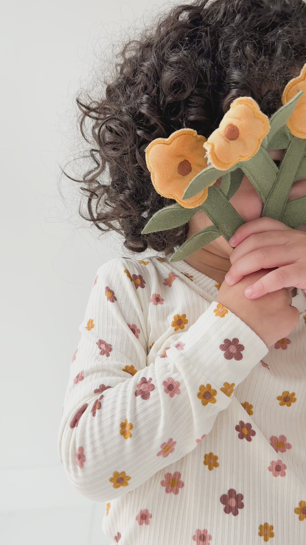 Pink Daisies Small Ribbed Two-Piece Set