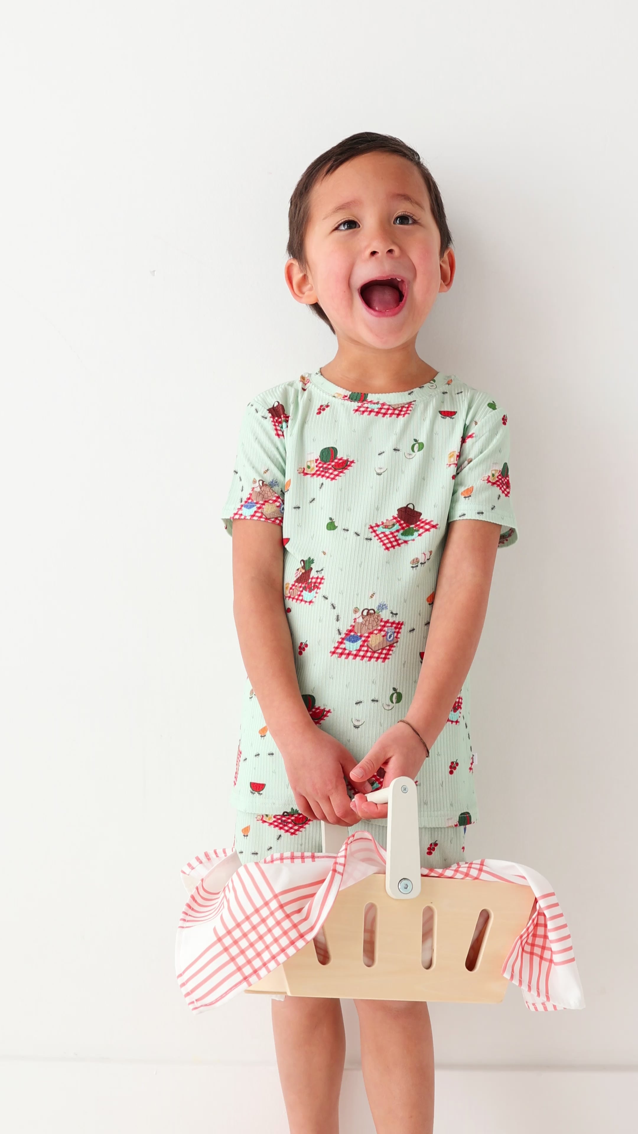 Summer Picnic Small Ribbed Shorts Two-Piece Set