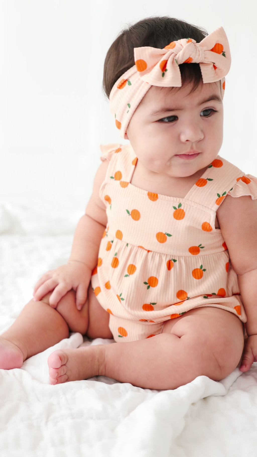 Oranges Small Ribbed Bow