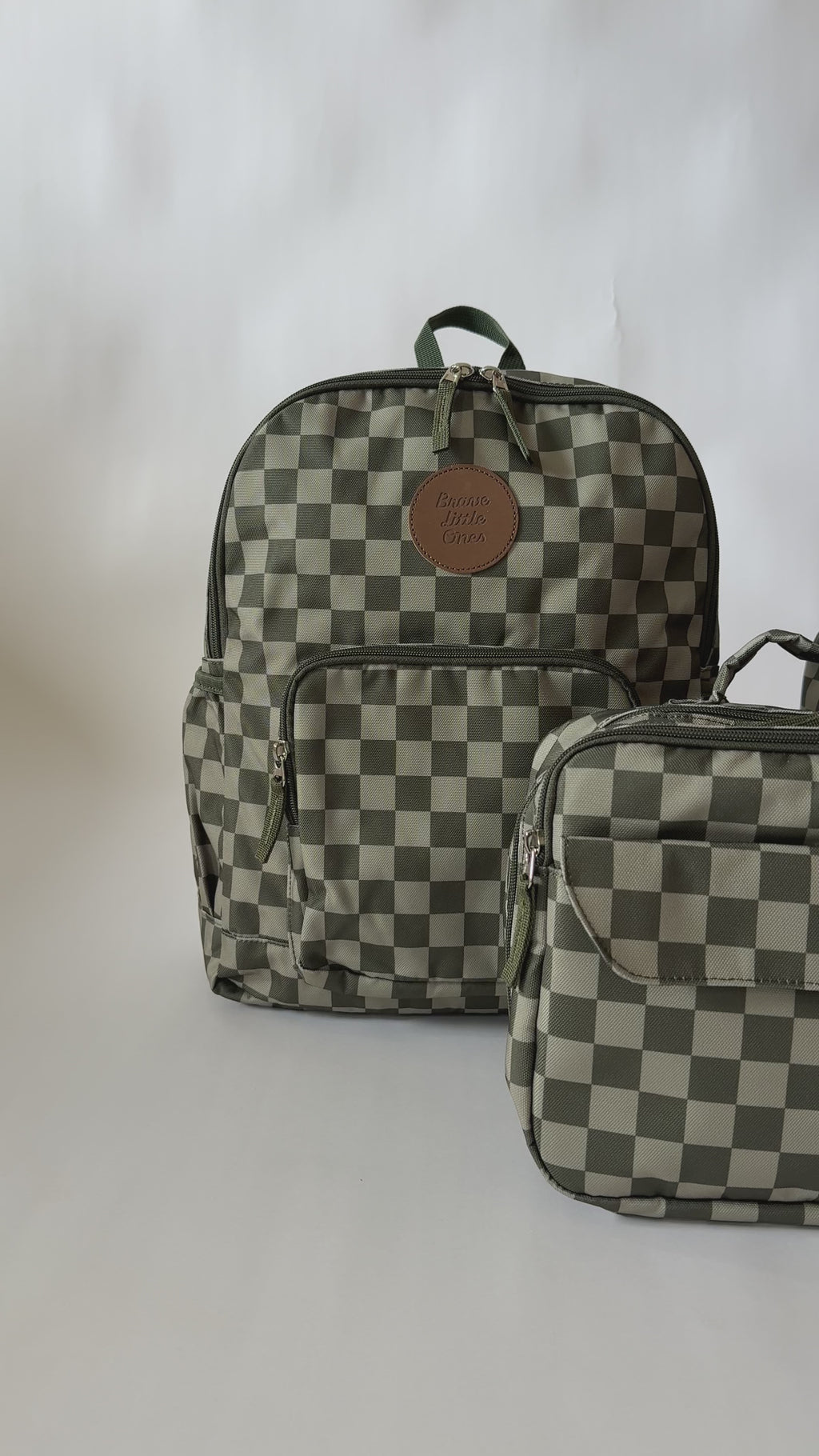 Dark Checkered Large Backpack